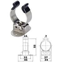 Держатель для багров и вёсел пружинный 30/35 мм нержавеющая сталь Osculati 34.357.00