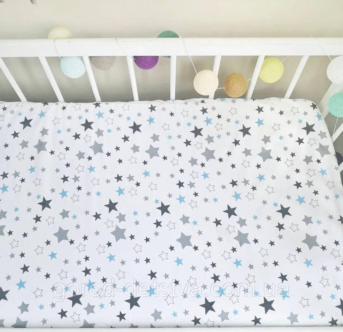 Простирадло на резинці в дитяче ліжечко 120*60 см матеріал бязь бавовна, фото 1