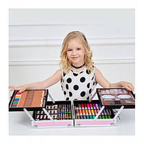 Дитячий набір для творчості Єдиниріг 145 предметів в алюмінієвій валізі, Набір для малювання, фото 2