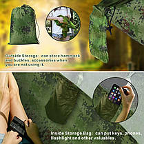 Гамак-спальний мішок з москітною сіткою, Тканинний гамак з москітною сіткою, Підвісний одномісний гамак, фото 4