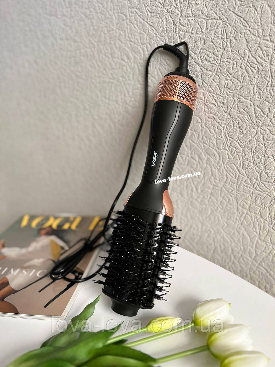 Фен щітка 3 в 1 гребінець стайлер для укладання волосся VGR V-492 потужністю 1000 Вт, фото 1