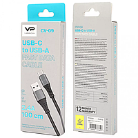 V9 Кабель Veron CV09 Type C Braided usb cable 1m.