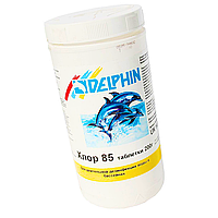 Медленный хлор для бассейна Delphin 85 1 кг (таблетки по 200 г). Длительная медленная хлорка