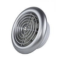 Вентилятор тонкий круглый серебристый MMotors ММ 100 с обратным клапаном для потолка