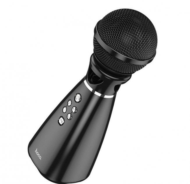 Караоке микрофон Hoco Bk6 K-Song Karaoke microphone черный - фото 1 - id-p1562204441