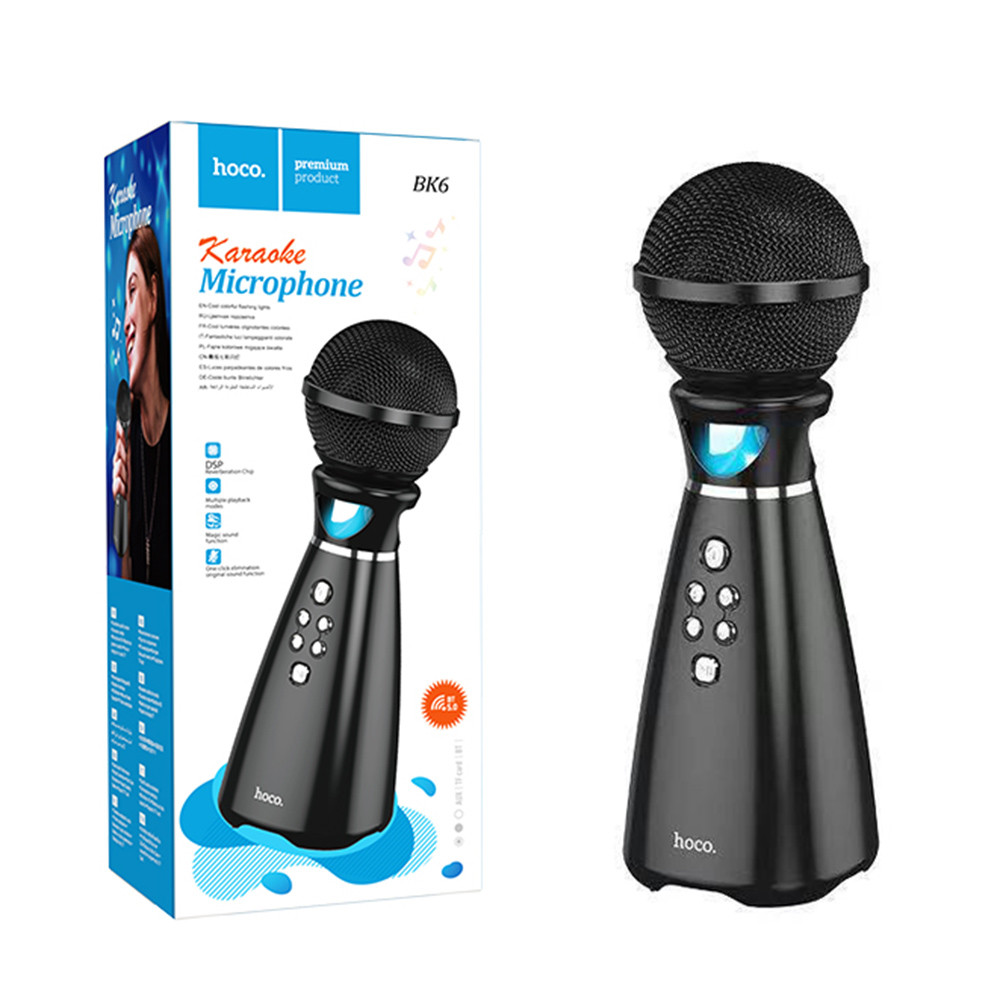 Караоке микрофон Hoco Bk6 K-Song Karaoke microphone черный - фото 3 - id-p1562204441