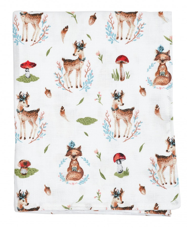 Плед Twins мусліновий 110х75, Лісові звірі, коричневий, фото 1