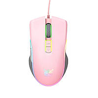 Игровая компьютерная мышь проводная ONIKUMA CW908 RGB подсветка pink