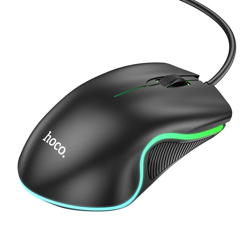 Ігрова миша дротова Hoco GM19-1000DPI з RGB-підсвіткою black