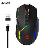 Ігрова комп'ютерна миша бездротова Aikun GX39WR 2.4Ghz, 16000DPI, 20h Wireless RGB-підсвітка black, фото 9
