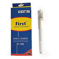 Ручка гелевая First F-009 белая