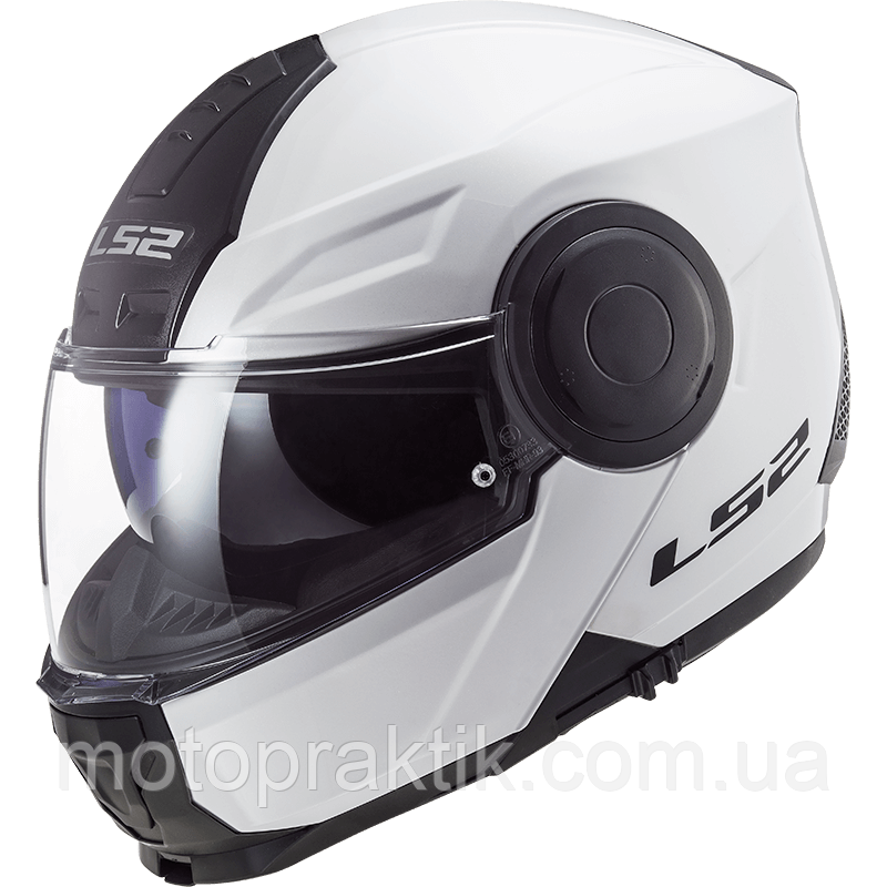 LS2 FF902 Scope Solid White, XS Мотошолом модуляр з окулярами