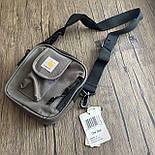 Сумка через плече Carhartt Wip Essentials Bag месенджер Кархарт текстильний чоловіча жіноча бананка сіра, фото 11