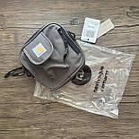 Сумка через плече Carhartt Wip Essentials Bag месенджер Кархарт текстильний чоловіча жіноча бананка сіра, фото 6