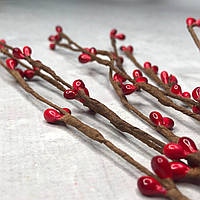 Веточка вербы с почками 40 см - красный