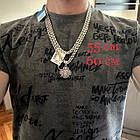 Срібний масивний кулон ЗСУ Слава Україні із ланцюжком плоский бісмарк 925 проба, фото 5