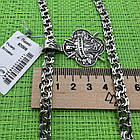 Срібний масивний кулон ЗСУ Слава Україні із ланцюжком плоский бісмарк 925 проба, фото 6