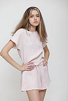 Футболка шорти, муслін, колір бежевий, розмір хс-л