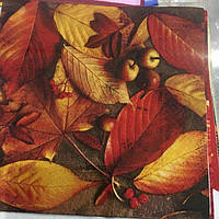 Салфетка для декупажа или сервировки стола "Осенние листья". 33х33