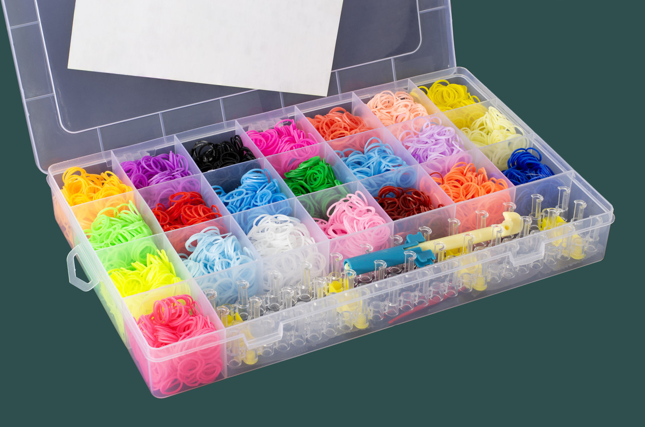 Набор для плетения браслетов из резинок с аксессуарами Rainbow Loom 5800 шт (7*4) - фото 2 - id-p1894030335