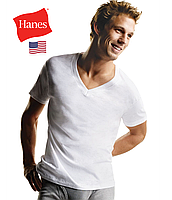 Футболка-белье Hanes® в упаковке из 3-х шт./100% хлопок/V-образная горловина/Оригинал из США