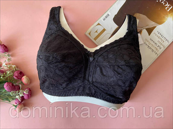 85F Чорний бюстгальтер великого розміру без поролону на чашку F без кісточок, фото 1