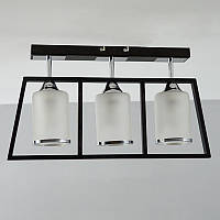 Люстра стельова на три лампи Е27 чорно-біла (MD-11551-3-BK-WT)