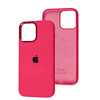 Чохол Silicone case Full (Metal Frame and Buttons) for iPhone 13 Pro Hot pink