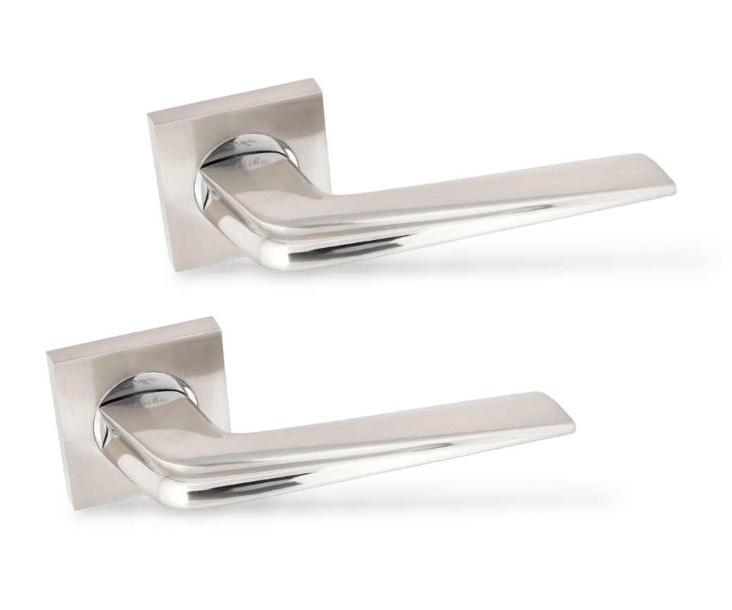 Ручки на міжкімнатні/ вхідні двері SIBA Pelikan R02 матовий нікель/хром (22 07), фото 1