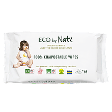 Органічні серветки Eco by Naty без запаху 56 шт