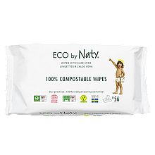 Органічні серветки Eco by Naty з алоє 56 шт