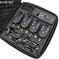 Коропові сигналізатори клювання Hirisi 4+1 B1203 S з пейджером і свінгерами набір Карпові кльову Комплект сигналізаторів