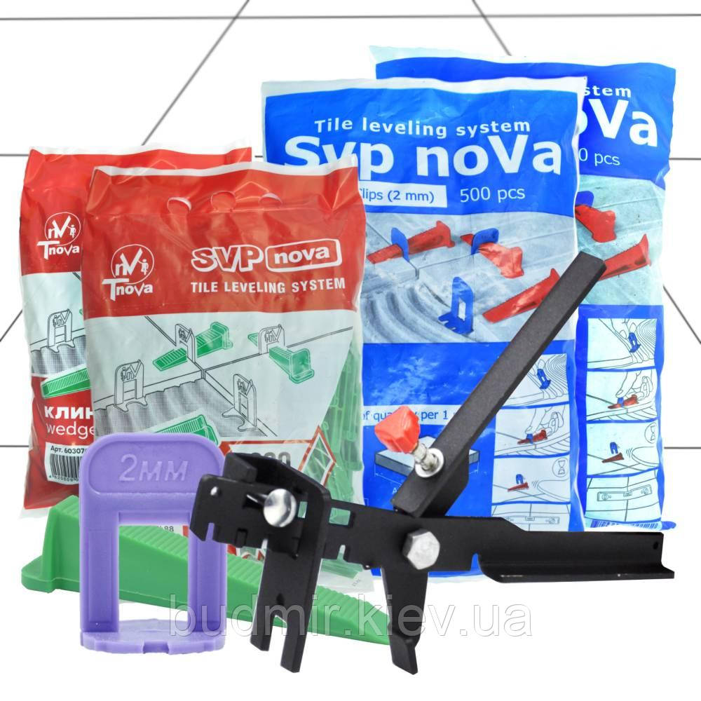 Комплект noVa SVP (1000 Підстав 2мм + 400 Клинів + Інструмент)