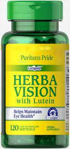 Вітаміни для очей Puritan's Pride Herbavision with Lutein and Bilberry 120 капс.