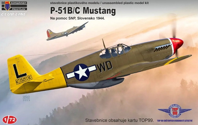 Пластикова модель 1/72 Kovozavody Prostejov 0009 американський винищувач Mustang Словацьке Народне Повстання