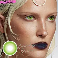 Цветные линзы зелёные Candy Green + контейнер для хранения в подарок