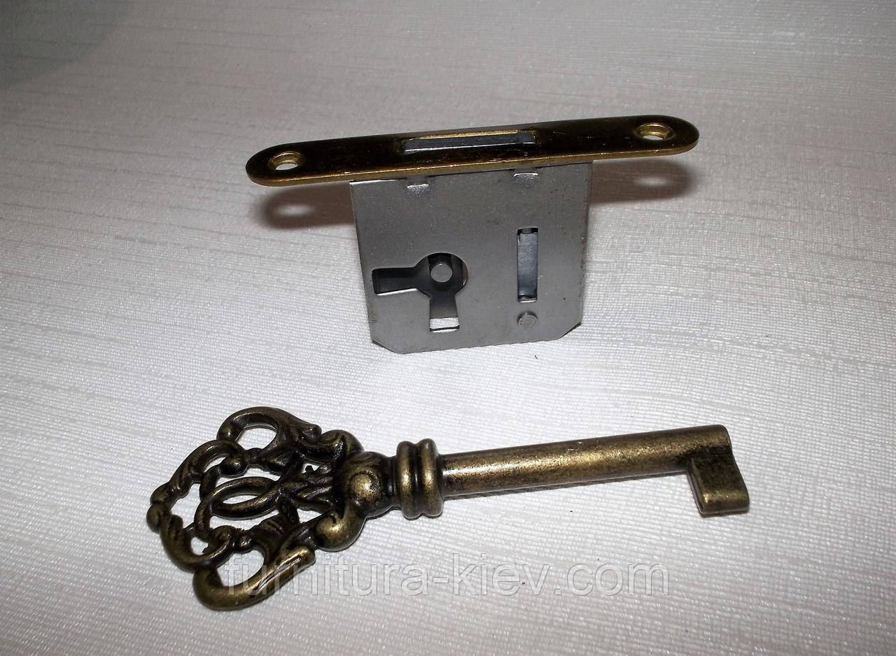 Замок меблевий врізний Правий 3.6 x 3.5 * 2см, фото 1