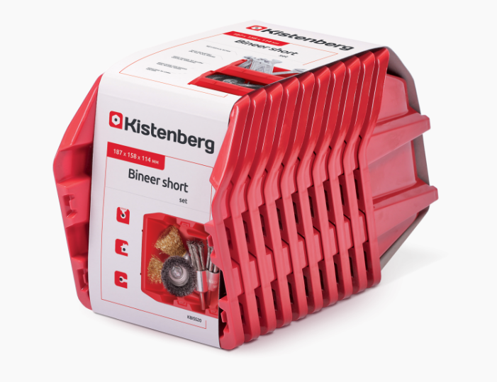 Набір контейнерів Kistenberg Bineer Short 187x158x114 червоний, 10 штук