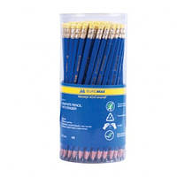 Карандаши BUROMAX 8514-100 графитовые с резинкой HB в тубусе пластиковый синий (100 шт. в упаковке)