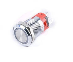 Кнопка антивандальна GQ16-R без фіксації (Червоний світлодіод) 250В 5А