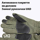 Рукавички зимові тактичні SoftShell термо 3 шари сенсорні PERUN UAD Олива M, фото 7