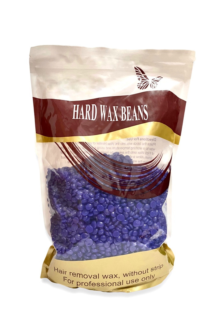 Віск у гранулах Hard Wax Beans 1000гр аромат лаванда для депіляції для воскоплаву плівковий віск 1 кг гранули