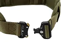 Ремень армейский тактический кобра с пряжкой / пояс Cobra военный текстильный олива зеленый тип 2