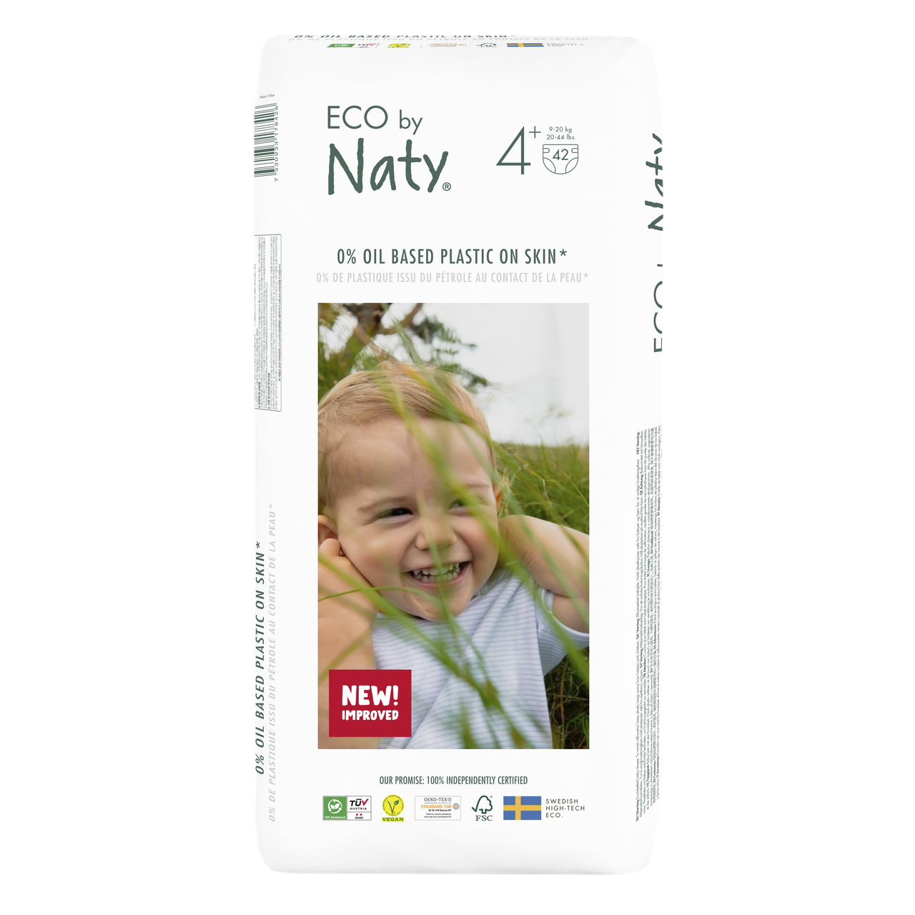 Органічні підгузники Eco by Naty Розмір 4+ (від 9 до 20 кг) 42 шт