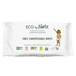 Органічні серветки Eco by Naty з алоє 56 шт