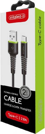 Кабель USB-Type-C Intaleo CBFLEXT2 2m 2.4A Black (1283126521423), фото 3