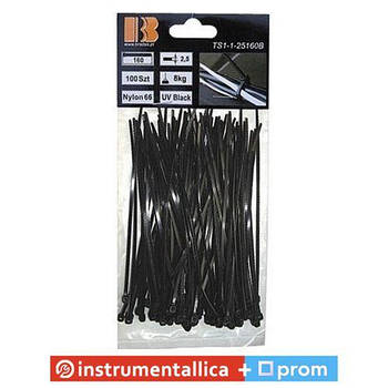 Хомут пластиковий UV Black (100шт) 3,6x300мм TS1136300B Bradas