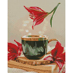 Алмазна Мозаїка Strateg ПРЕМІУМ Чашка кави розміром 30х40 см (KB007)