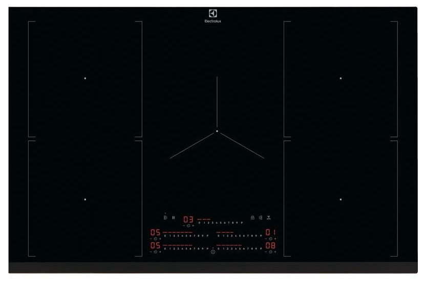 Electrolux Варильна поверхня індукційна, 78см, розширена зона, Hob2Hood, чорний