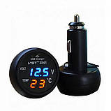 Годинник термометр + вольтметр VST 706-5 в прикурювач + USB СІЄК, фото 2